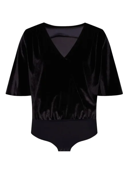 Aksamitna bluzka Undress Code kopertowa czarna