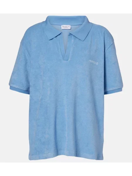 Top Hunza G frotte niebieski