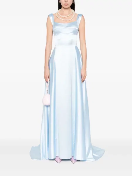 Rochie maxi Atu Body Couture din satin de costum albastru