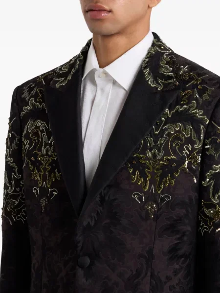 Sacou Etro cu broderie cu model floral negru