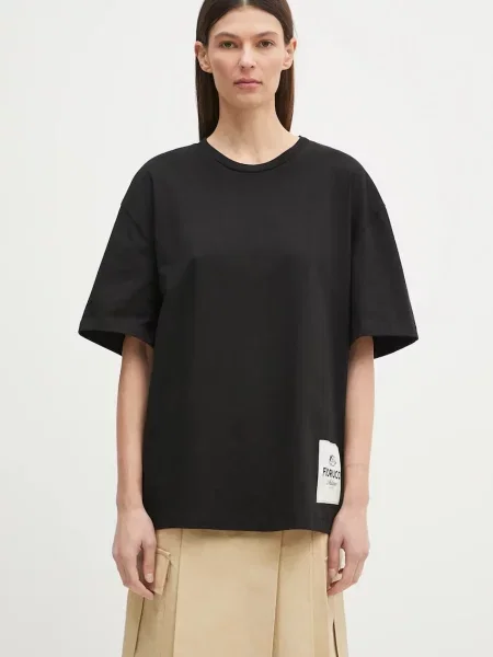 Футболка Fiorucci Logo Label Boxy Fit з аплікацією чорний