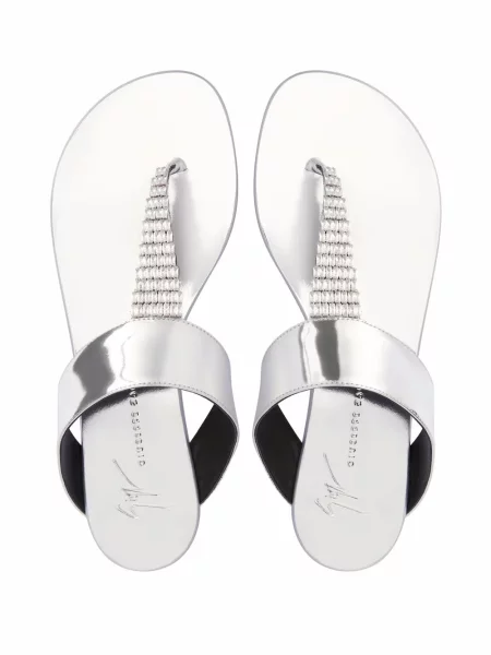 Sandale Giuseppe Zanotti de cristal argintiu
