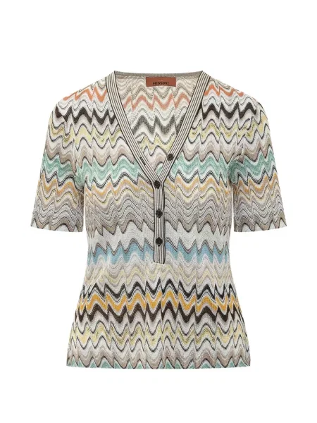 Top Missoni tricotate cu decolteu în V