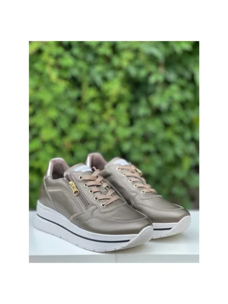 Sneakersy Nerogiardini skórzane beżowe