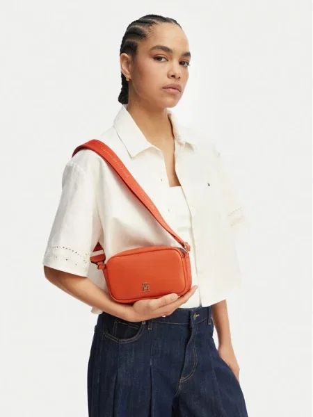 Tommy Hilfiger Rankinė Th Logotape Camera Bag oranžinė