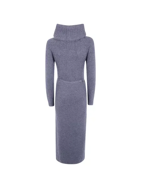 Cu centură rochie midi Twinset tricotate gri