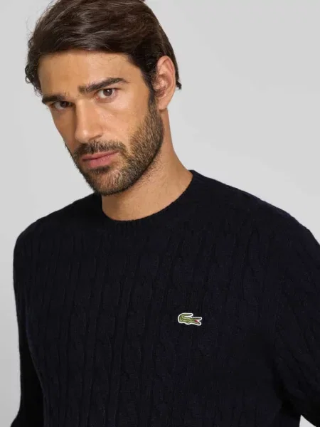 Sweter Lacoste wełniany niebieski