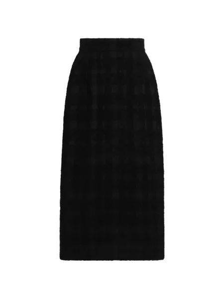 Fustă midi Dolce & Gabbana de lână în carouri negru