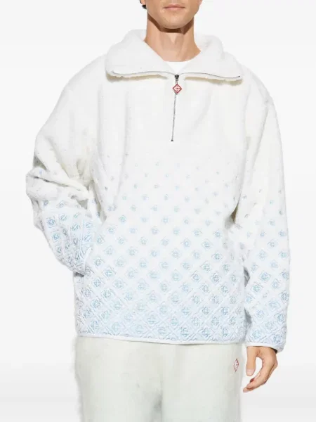 Geacă Casablanca cu broderie din fleece alb
