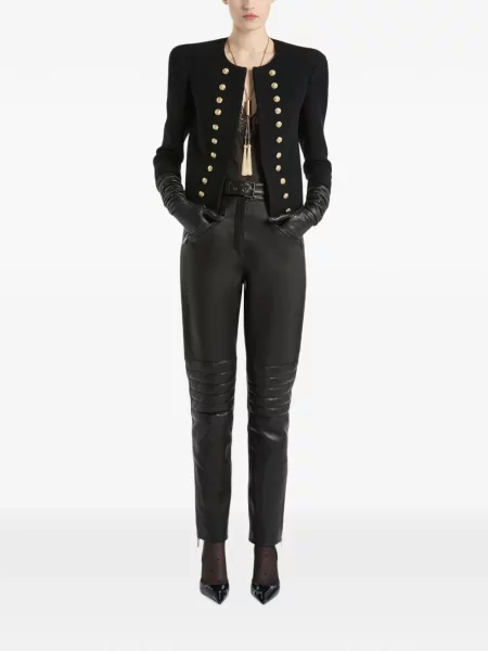 Geacă Balmain din tweed negru