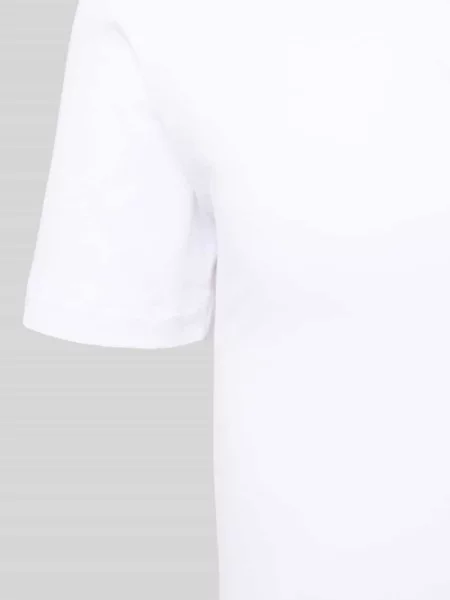 T-shirt o kroju slim fit z dekoltem w serek w zestaw 2 szt. Schiesser biała