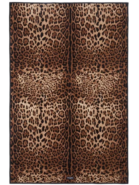 Raštuotas chalatas Dolce & Gabbana leopardinis ruda