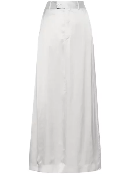 Fustă Mm6 Maison Margiela din satin argintiu