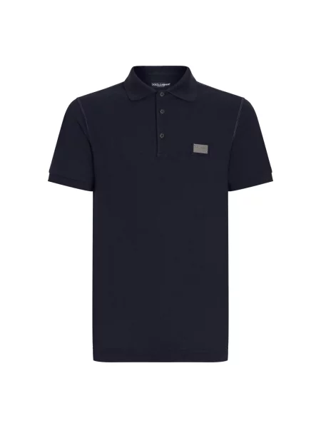 Koszulka polo Dolce And Gabbana z logo niebieska