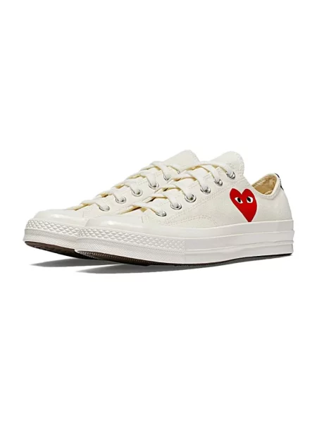 Sneakers Converse x Comme des Garçons PLAY Chuck 70 OX Milk/ Black/ Red EUR białe