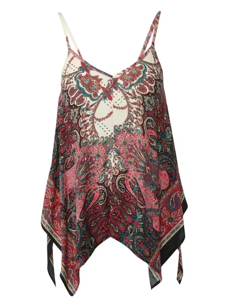 KOROSHI Bluza smaragd / grenada / črna / off-bela bela