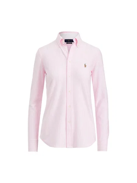 Koszula Polo Ralph Lauren z twillu w paski z paskiem różowa