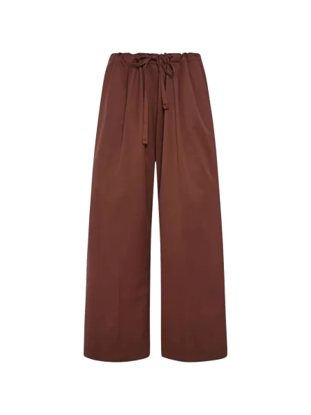 Pantaloni Another Tomorrow cu cordon maro