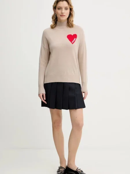 Светр з кашеміру FROM FUTURE легкий півгольф сірий