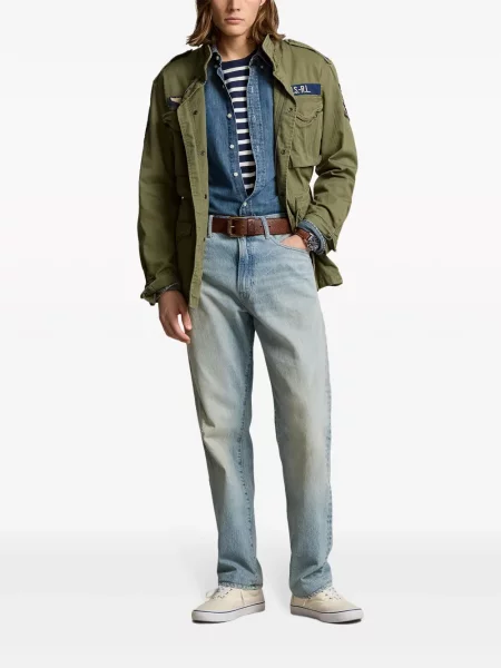 Prugasta polo majica Polo Ralph Lauren puplin s printom zelena