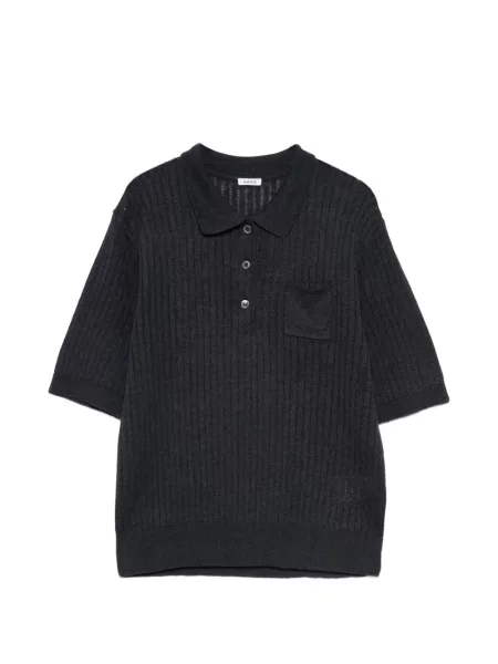 Tricou polo Aspesi cu buzunare la mânecă albastru