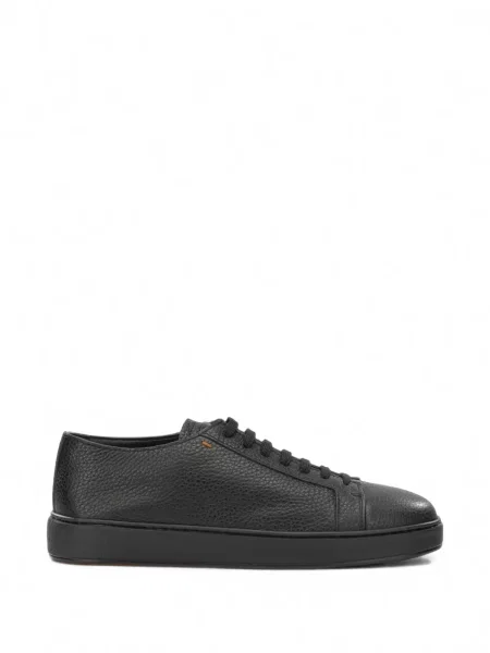 Sneakerși Santoni din piele negru