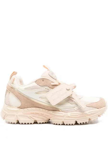 Sneakerși Off-white din piele de căprioară alb