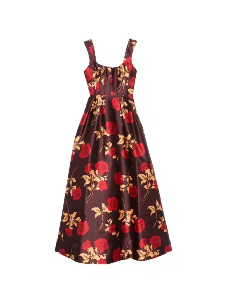 Rochie maxi Rebecca Vallance cu model floral cu imagine maro