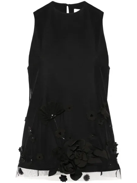 Блуза Viktor & Rolf бродирана на цветя черно