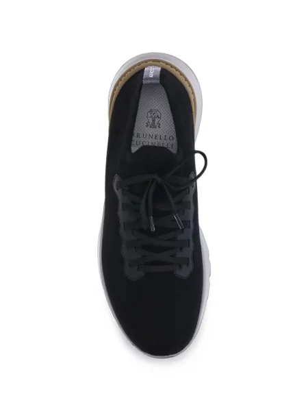 Sneakerși Brunello Cucinelli tricotate negru