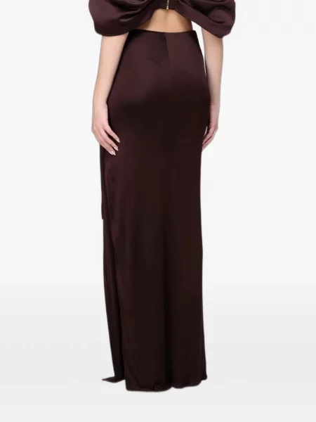 Drapírozott maxi szoknya Elisabetta Franchi barna
