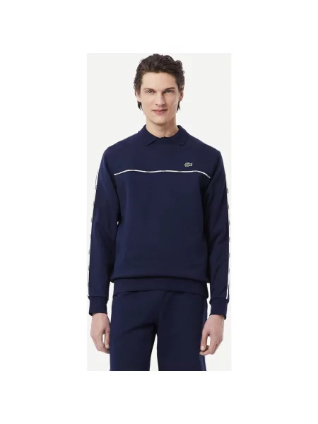 Bluza Lacoste Logo Trim Fleece granatowy S biały