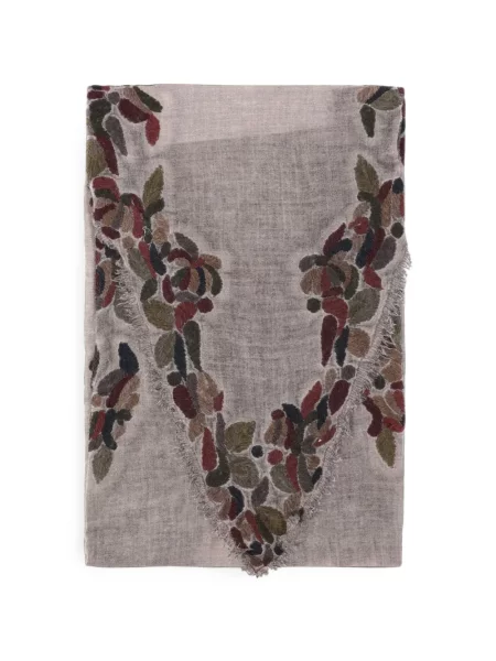 Fular Faliero Sarti cu broderie gri