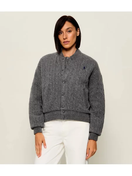POLO RALPH LAUREN De lână geacă bomber | Relaxed fit cu adaos de cașmir gri