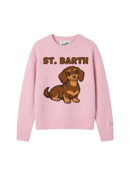 Sweter Mc2 Saint Barth wełniany różowy