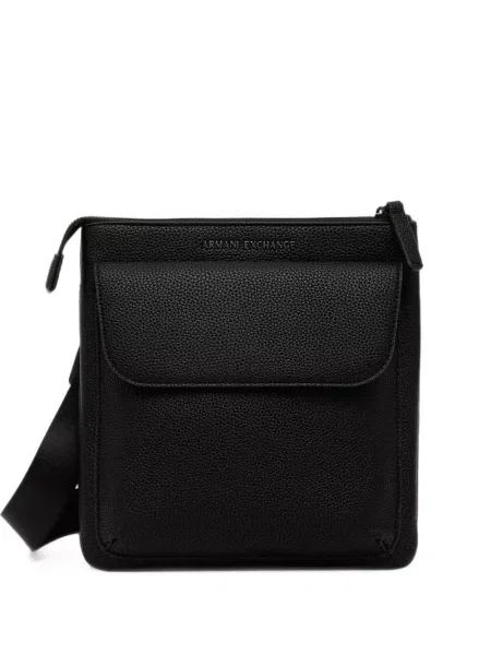 Geantă crossbody Armani Exchange cu autograf negru