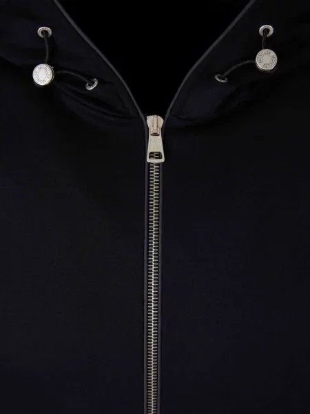 Geacă Moncler cu glugă albastru