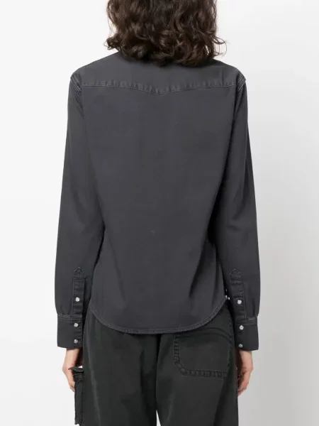 Cămașă Acne Studios lungă gri