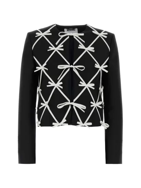 Geacă Moschino cu funde de lână negru