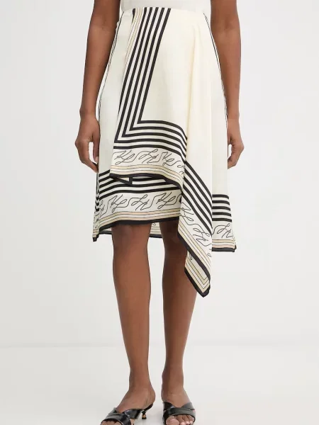 Karl Lagerfeld fustă cu vâscoză bej
