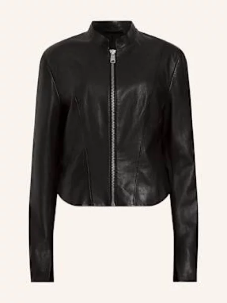 Allsaints Kurtka Skórzana Sadler schwarz czarna