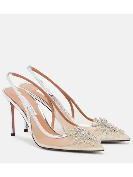 Salonarji Aquazzura z odprtimi petami s kristali