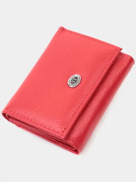 Кожаный кошелек St Leather Accessories красный