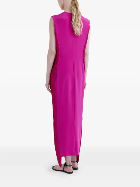 Rochie maxi Fforme cu franjuri roz