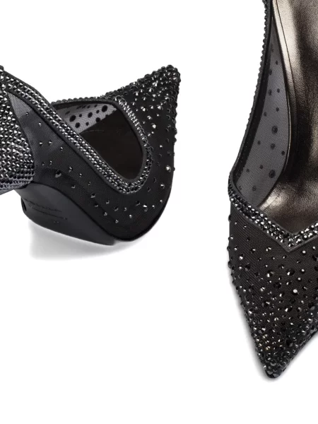 Pantofi cu toc Le Silla plasă de cristal gri