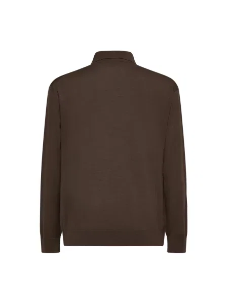 Koszulka polo D4.0 wełniana brązowa
