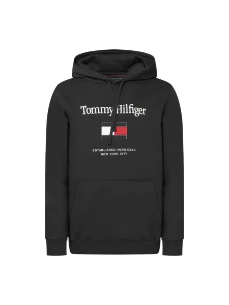 Tommy Hilfiger Bluza Z Kapturem Tommy schwarz czarna