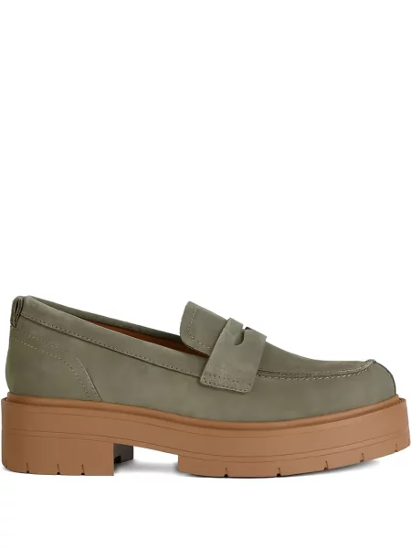 Pantofi loafer Geox cu platformă verde
