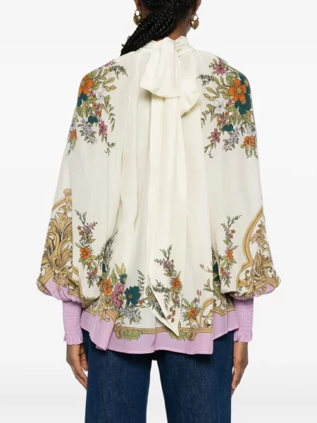 Bluză Alemais cu model floral cu imagine alb