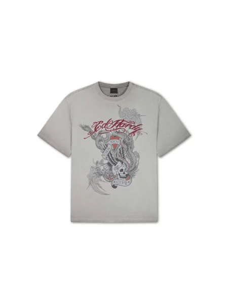 Ed Hardy Tricou / piatră / roşu închis gri